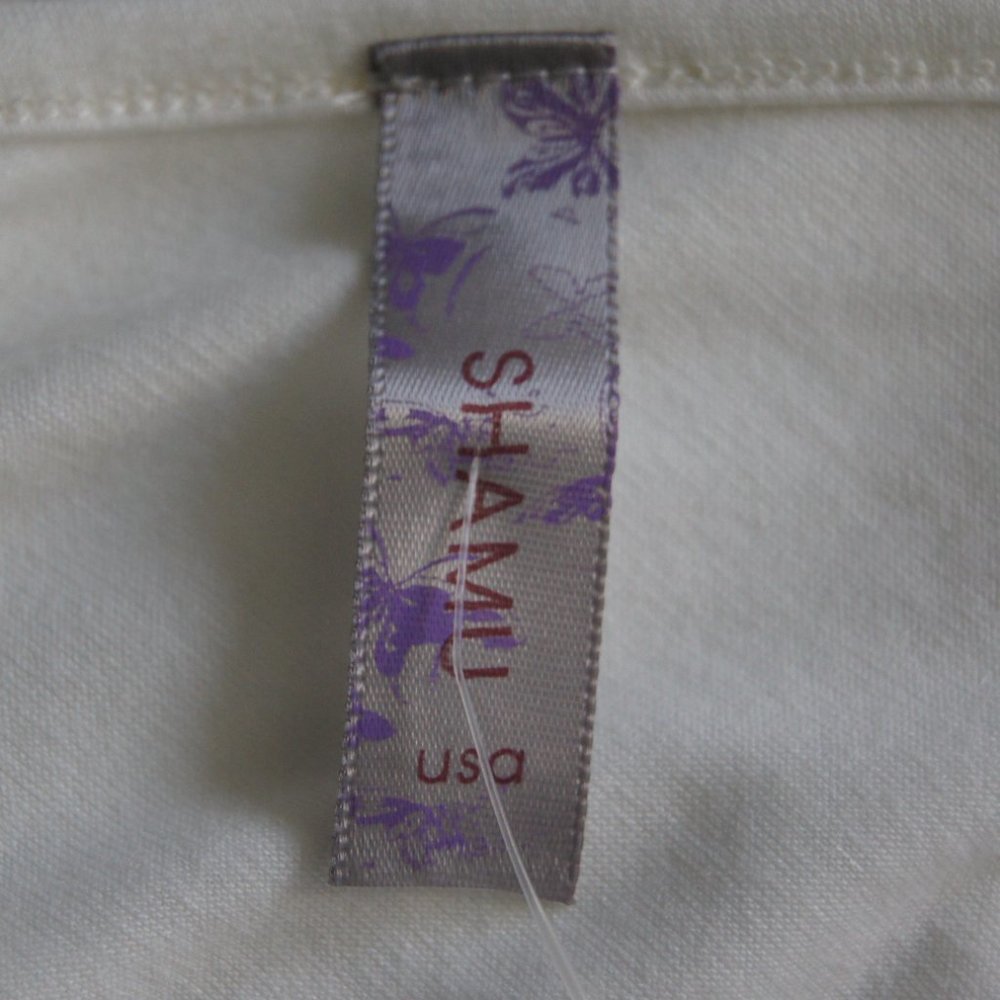Shamu USA Women's One Shoulder My Heart Is In Paris Blouse Top L Made In USA - Picture 5 of 5